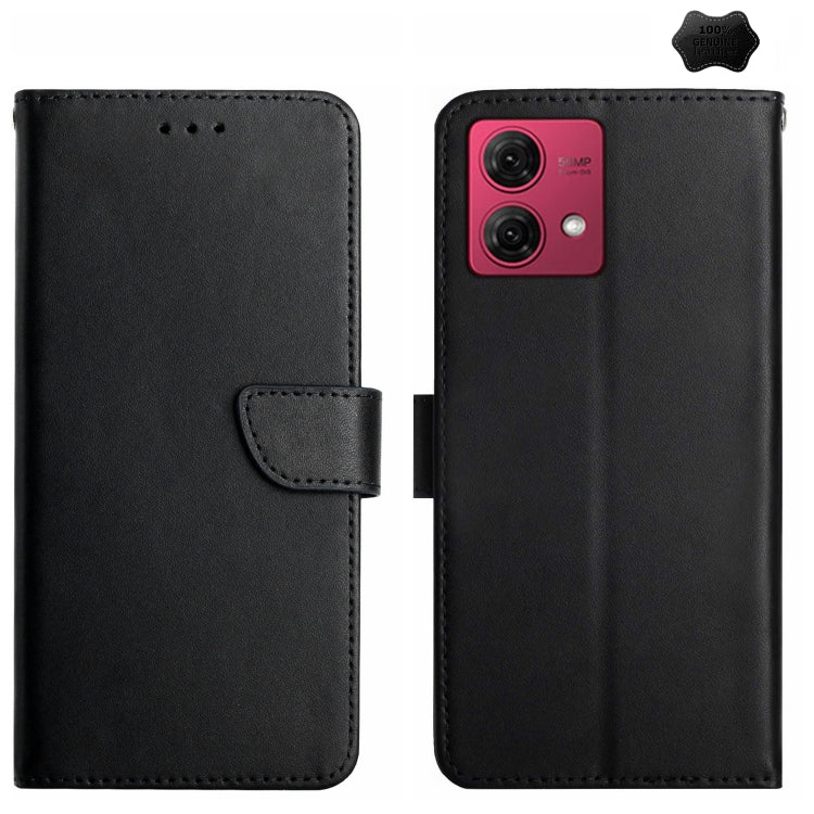For Motorola Edge 40 Neo Genuine Leather Fingerprint-proof Horizontal Flip Phone Case(Black) - Motorola Cases by buy2fix | Online Shopping UK | buy2fix