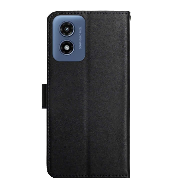 For Motorola Moto E14 Genuine Leather Fingerprint-proof Horizontal Flip Phone Case(Black) - Motorola Cases by buy2fix | Online Shopping UK | buy2fix