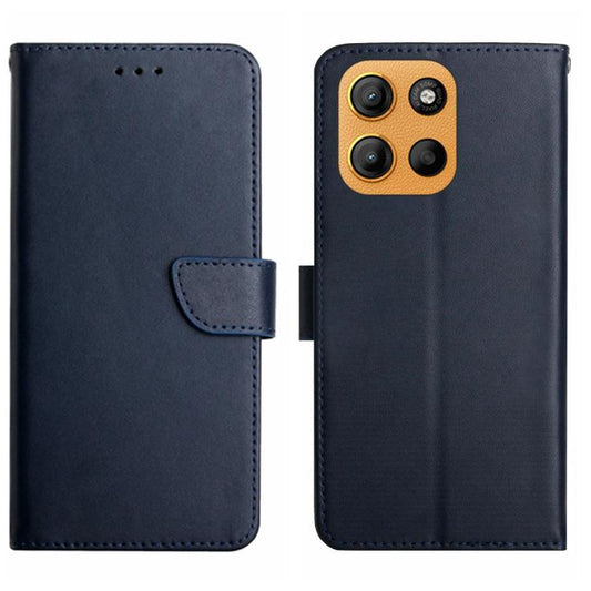 For Motorola Moto G Stylus 5G 2025 Genuine Leather Fingerprint-proof Horizontal Flip Phone Case(Blue) - Motorola Cases by buy2fix | Online Shopping UK | buy2fix