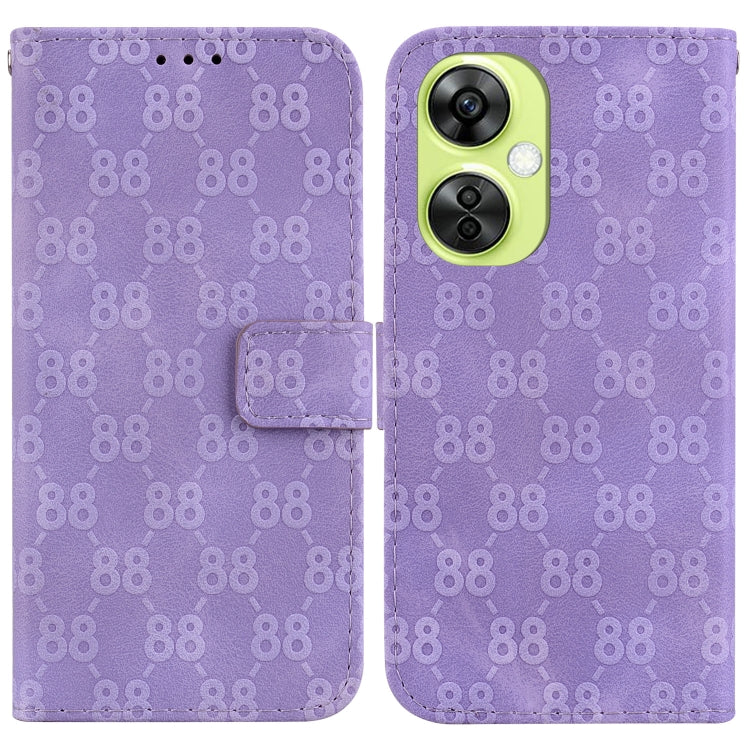 For OnePlus 11 Double 8-shaped Embossed Leather Phone Case(Purple) by buy2fix