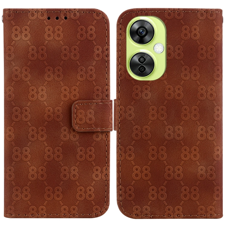 For OnePlus 11 Double 8-shaped Embossed Leather Phone Case(Brown) by buy2fix