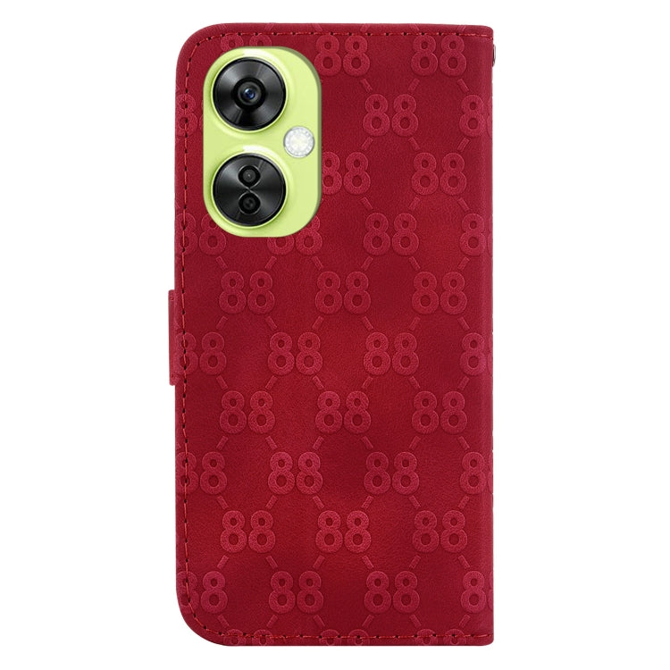 For OnePlus 11 Double 8-shaped Embossed Leather Phone Case(Red) by buy2fix
