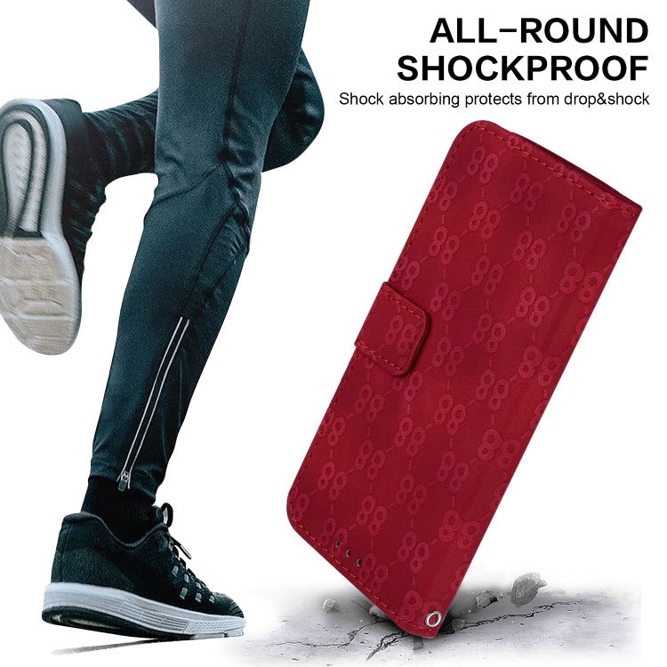 For OnePlus 11 Double 8-shaped Embossed Leather Phone Case(Red) by buy2fix