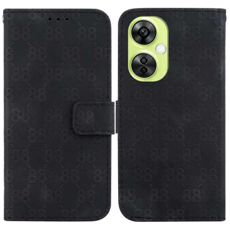 For OnePlus 11 Double 8-shaped Embossed Leather Phone Case(Black) by buy2fix