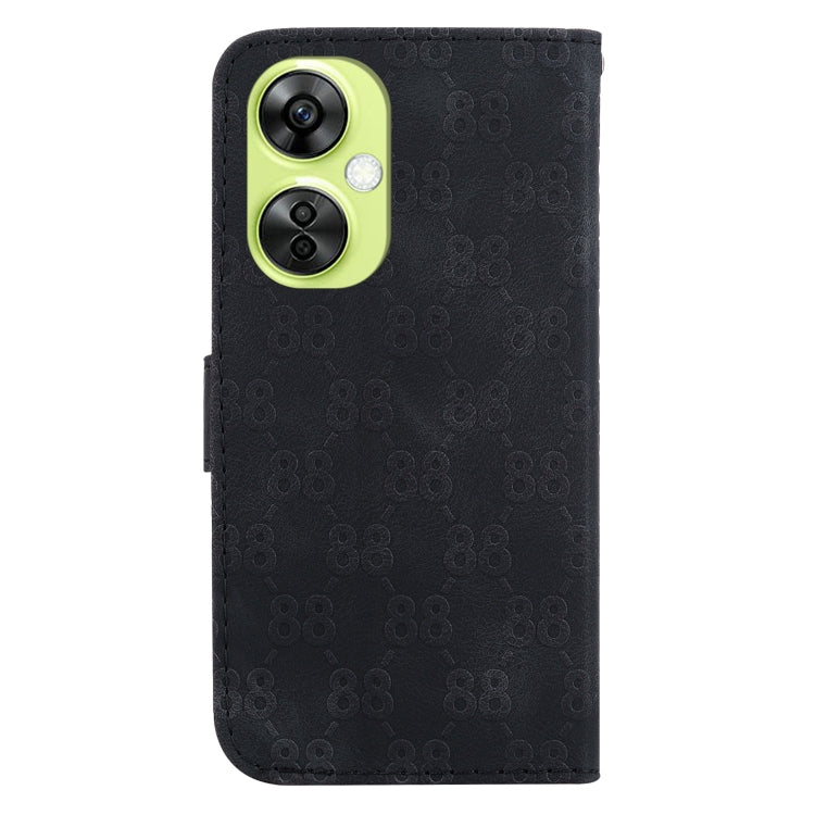 For OnePlus 11 Double 8-shaped Embossed Leather Phone Case(Black) by buy2fix