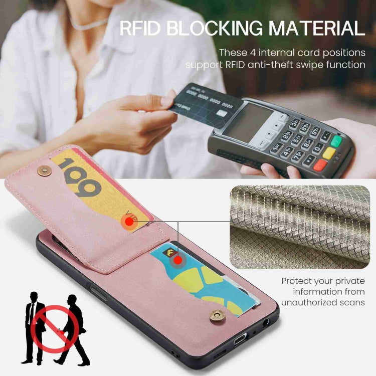 For OnePlus Nord CE 3 / CE 3 Lite Fierre Shann Crazy Horse Card Holder Back Cover PU Phone Case(Pink) - OnePlus Cases by FIERRE SHANN | Online Shopping UK | buy2fix