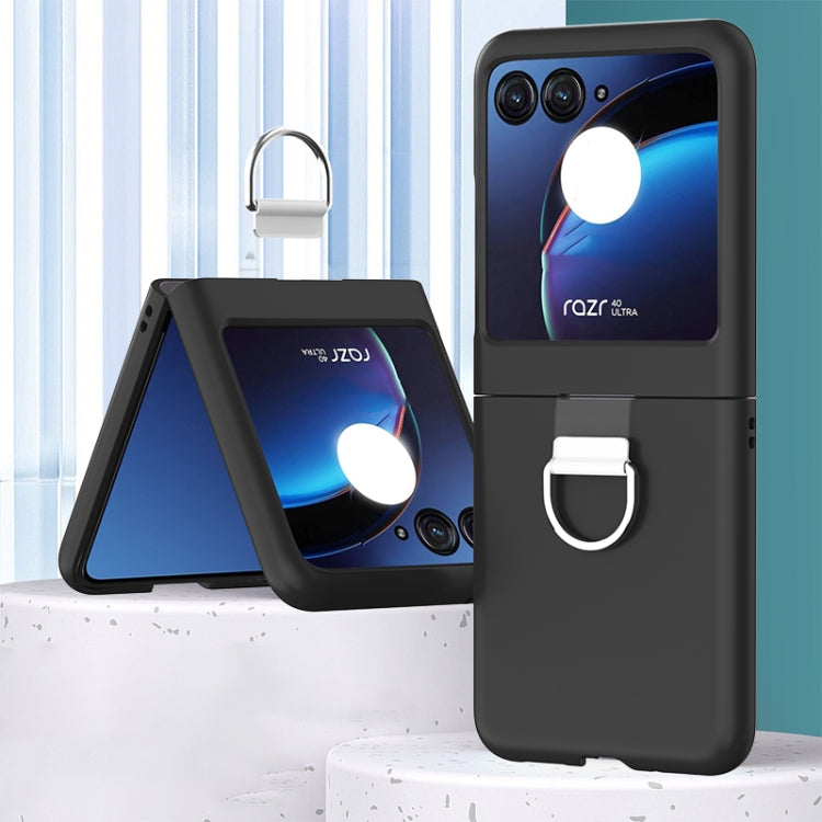 For Motorola Razr 40 Ultra Skin Feel PC Foldable Phone Case with Ring(Black) by buy2fix