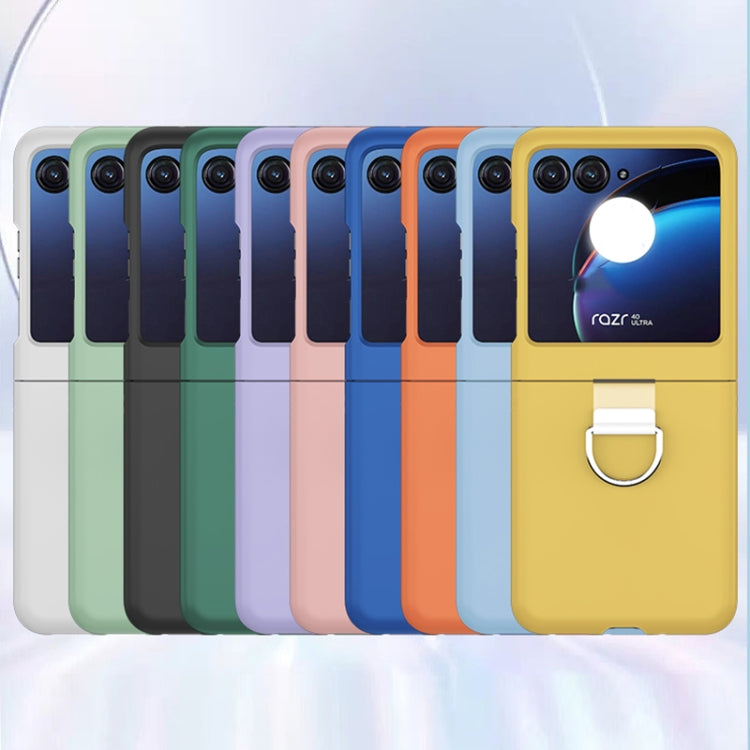 For Motorola Razr 40 Ultra Skin Feel PC Foldable Phone Case with Ring(Yellow) by buy2fix