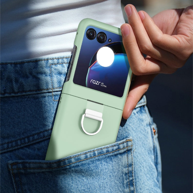 For Motorola Razr 40 Ultra Skin Feel PC Foldable Phone Case with Ring(Yellow) by buy2fix