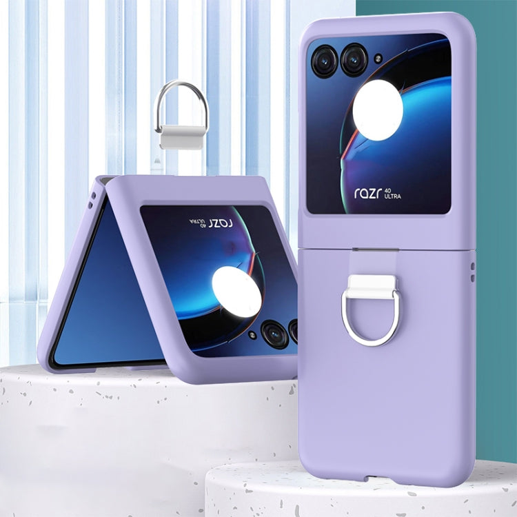 For Motorola Razr 40 Ultra Skin Feel PC Foldable Phone Case with Ring(Purple) by buy2fix