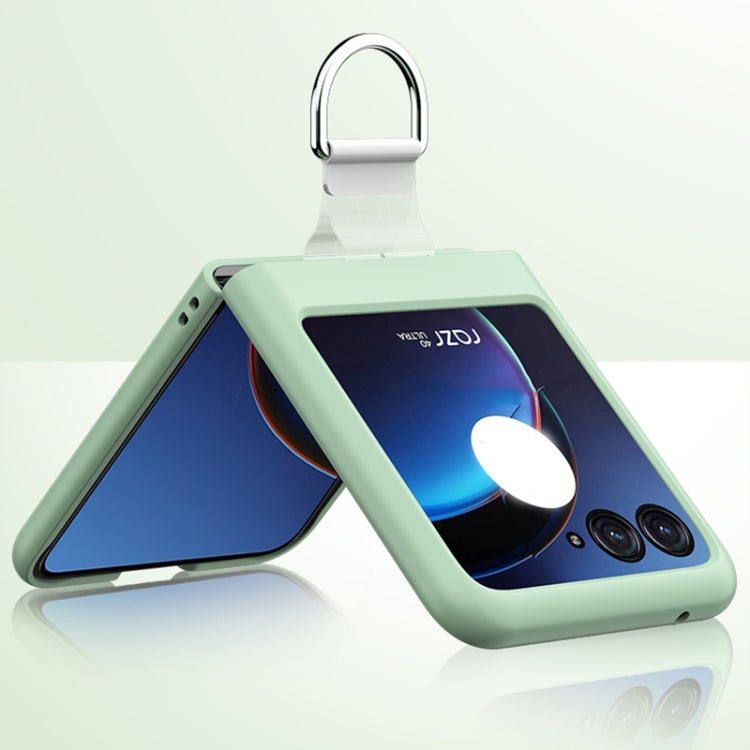 For Motorola Razr 40 Ultra Skin Feel PC Foldable Phone Case with Ring(Dark Green) by buy2fix