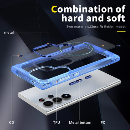 For Samsung Galaxy S25 Ultra 5G Skin Feel TPU + PC MagSafe Magnetic Phone Case(Transparent Blue) - Galaxy S25 Ultra 5G Cases by buy2fix | Online Shopping UK | buy2fix