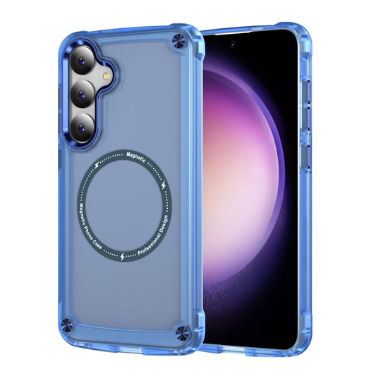For Samsung Galaxy S25+ 5G Skin Feel TPU + PC MagSafe Magnetic Phone Case(Transparent Blue) by buy2fix