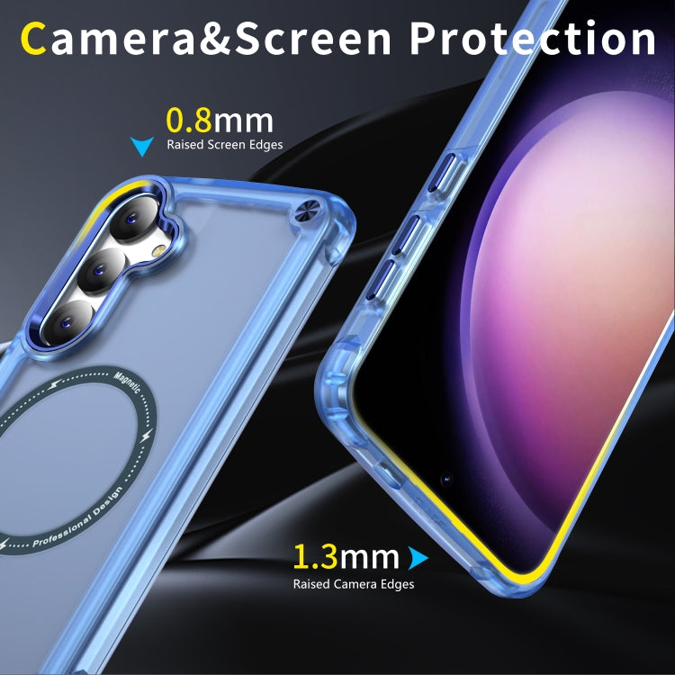 For Samsung Galaxy S25 5G Skin Feel TPU + PC MagSafe Magnetic Phone Case(Transparent Blue) - Galaxy S25 5G Cases by buy2fix | Online Shopping UK | buy2fix