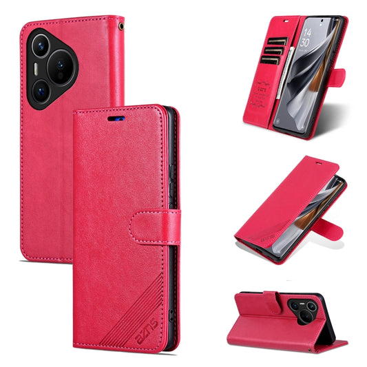 For Huawei Pura 70 AZNS Sheepskin Texture Flip Leather Phone Case(Red) - Huawei Cases by AZNS | Online Shopping UK | buy2fix