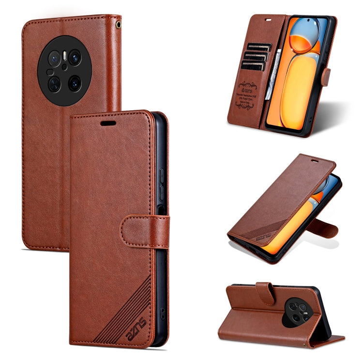 For Huawei Mate 70 AZNS Sheepskin Texture Flip Leather Phone Case(Brown) - Huawei Cases by AZNS | Online Shopping UK | buy2fix