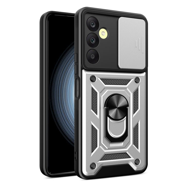 For Samsung Galaxy A25 5G Sliding Camera Cover Design TPU+PC Phone Case(Silver) by buy2fix