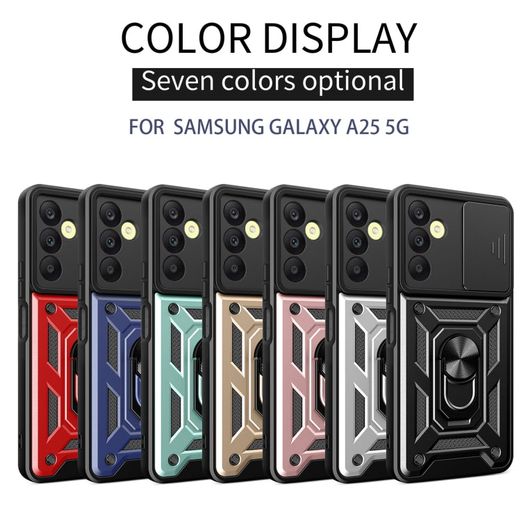 For Samsung Galaxy A25 5G Sliding Camera Cover Design TPU+PC Phone Case(Silver) - Galaxy Phone Cases by buy2fix | Online Shopping UK | buy2fix