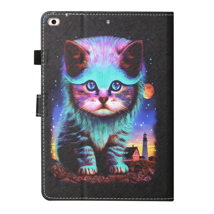 For iPad Air Colored Drawing Stitching Horizontal Flip Leather Case with Holder & Card Slots & Sleep / Wake-up Function & Anti-skid strip(Night Cat) - More iPad Cases by buy2fix | Online Shopping UK | buy2fix