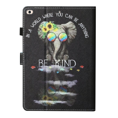 For iPad 9.7 inch (2017) Colored Drawing Stitching Horizontal Flip Leather Case with Holder & Card Slots & Sleep / Wake-up Function & Anti-skid strip(Glasses Icon) - iPad 9.7 (2018) & (2017) Cases by buy2fix | Online Shopping UK | buy2fix