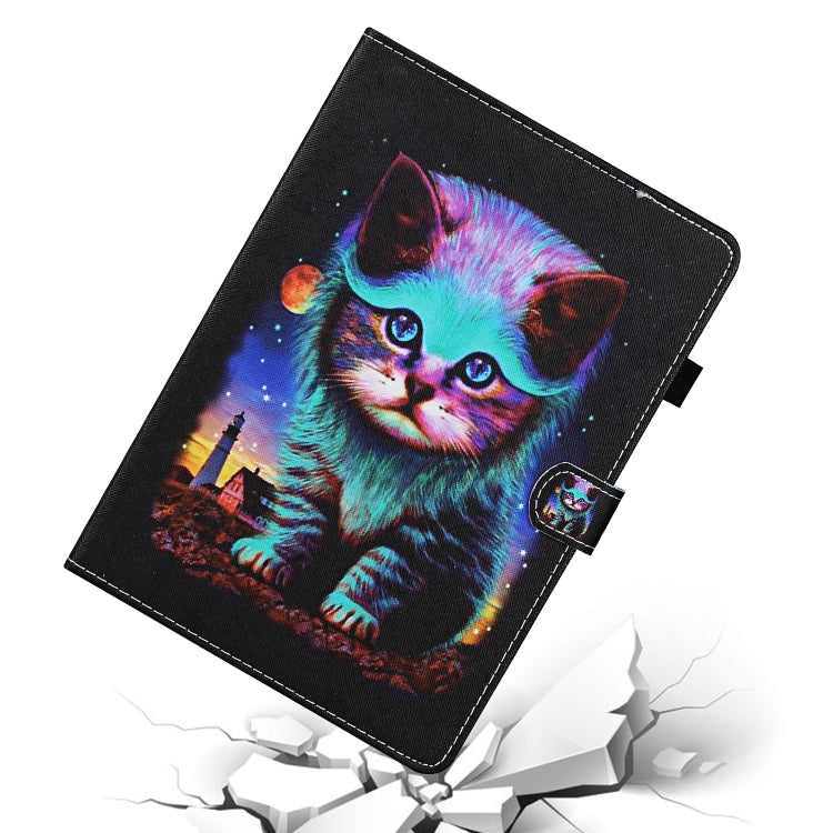 For iPad 9.7 (2018) Colored Drawing Stitching Horizontal Flip Leather Case with Holder & Card Slots & Sleep / Wake-up Function & Anti-skid strip(Night Cat) - iPad 9.7 (2018) & (2017) Cases by buy2fix | Online Shopping UK | buy2fix