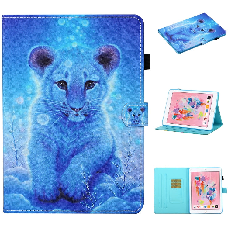 For iPad 9.7 (2018) Colored Drawing Stitching Horizontal Flip Leather Case with Holder & Card Slots & Sleep / Wake-up Function & Anti-skid strip(Little Tiger) - iPad 9.7 (2018) & (2017) Cases by buy2fix | Online Shopping UK | buy2fix