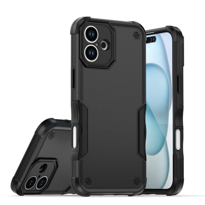 For iPhone 16 Plus Non-slip Shockproof Armor Phone Case(Black) - iPhone 16 Plus Cases by buy2fix | Online Shopping UK | buy2fix