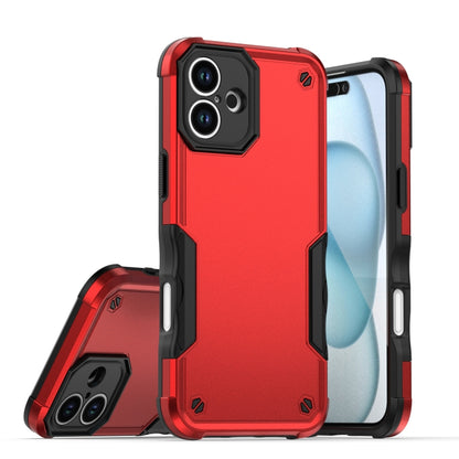 For iPhone 16 Plus Non-slip Shockproof Armor Phone Case(Red) - iPhone 16 Plus Cases by buy2fix | Online Shopping UK | buy2fix