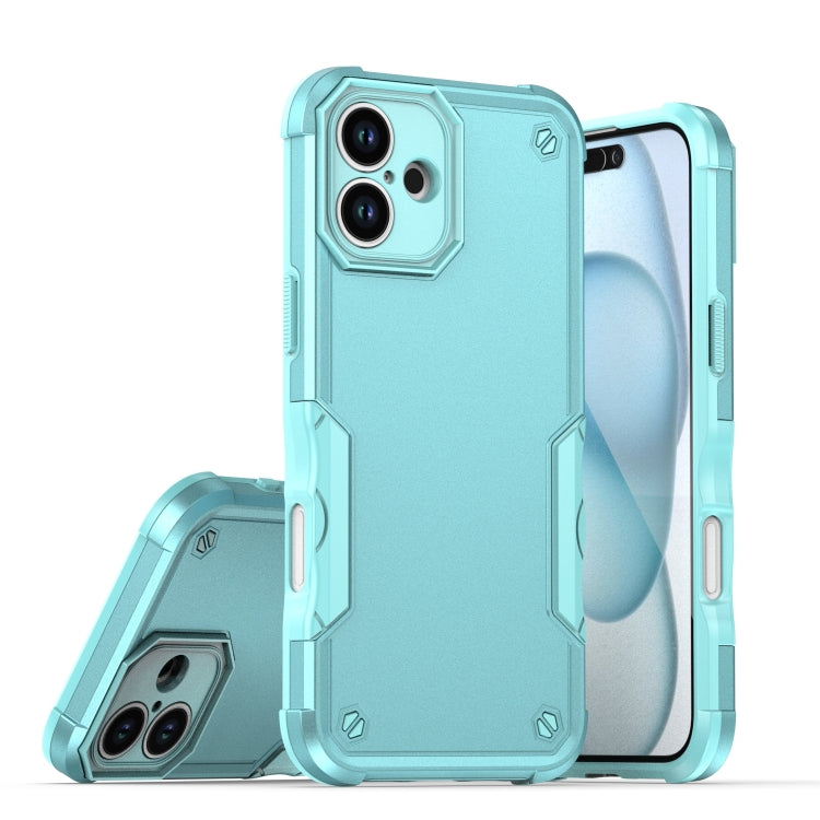 For iPhone 16 Plus Non-slip Shockproof Armor Phone Case(Mint Green) - iPhone 16 Plus Cases by buy2fix | Online Shopping UK | buy2fix