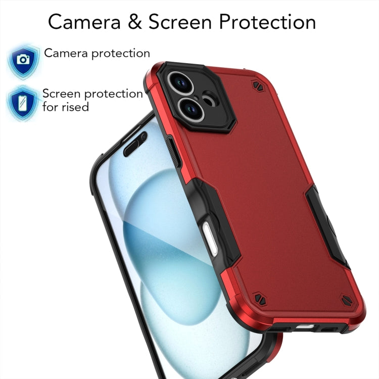 For iPhone 16 Non-slip Shockproof Armor Phone Case(Red) - iPhone 16 Cases by buy2fix | Online Shopping UK | buy2fix