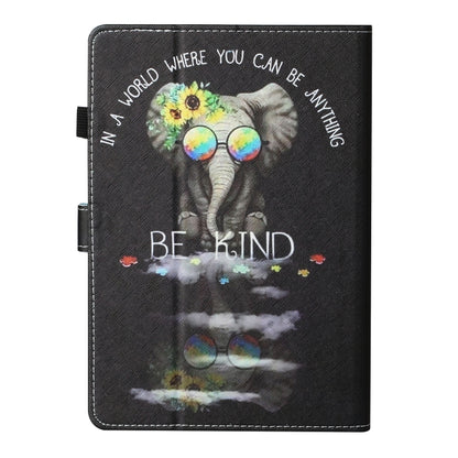 For 7 inch Universal Tablet Colored Drawing Stitching Horizontal Flip Leather Case with Holder & Card Slots & Anti-skid strip(Glasses Icon) - 7 inch by buy2fix | Online Shopping UK | buy2fix
