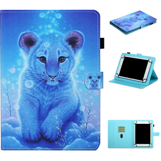 For 7 inch Universal Tablet Colored Drawing Stitching Horizontal Flip Leather Case with Holder & Card Slots & Anti-skid strip(Little Tiger) - 7 inch by buy2fix | Online Shopping UK | buy2fix