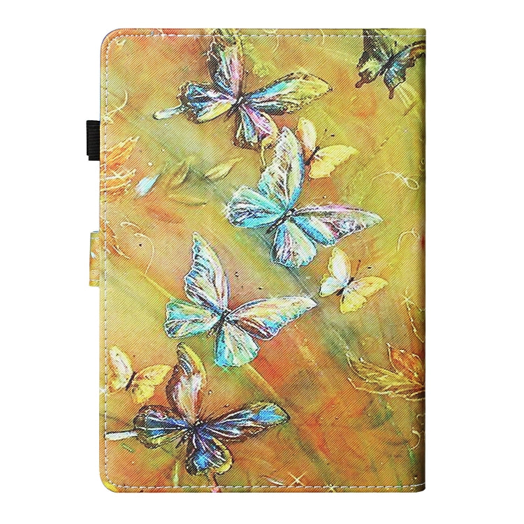 For 8 inch Universal Tablet Colored Drawing Stitching Horizontal Flip Leather Case with Holder & Card Slots & Anti-skid strip(Butterfly) - 8 inch by buy2fix | Online Shopping UK | buy2fix