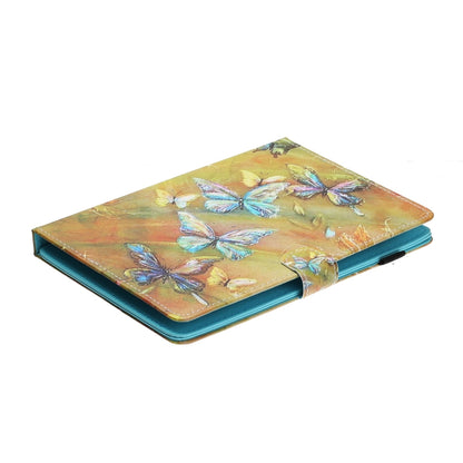 For 8 inch Universal Tablet Colored Drawing Stitching Horizontal Flip Leather Case with Holder & Card Slots & Anti-skid strip(Butterfly) - 8 inch by buy2fix | Online Shopping UK | buy2fix