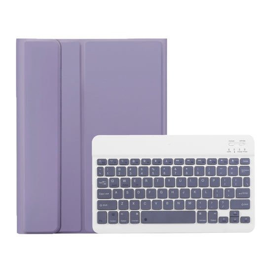 For Samsung Galaxy Tab S9 A710B Candy Color TPU Bluetooth Keyboard Leather Tablet Case with Pen Holder(Purple) by buy2fix