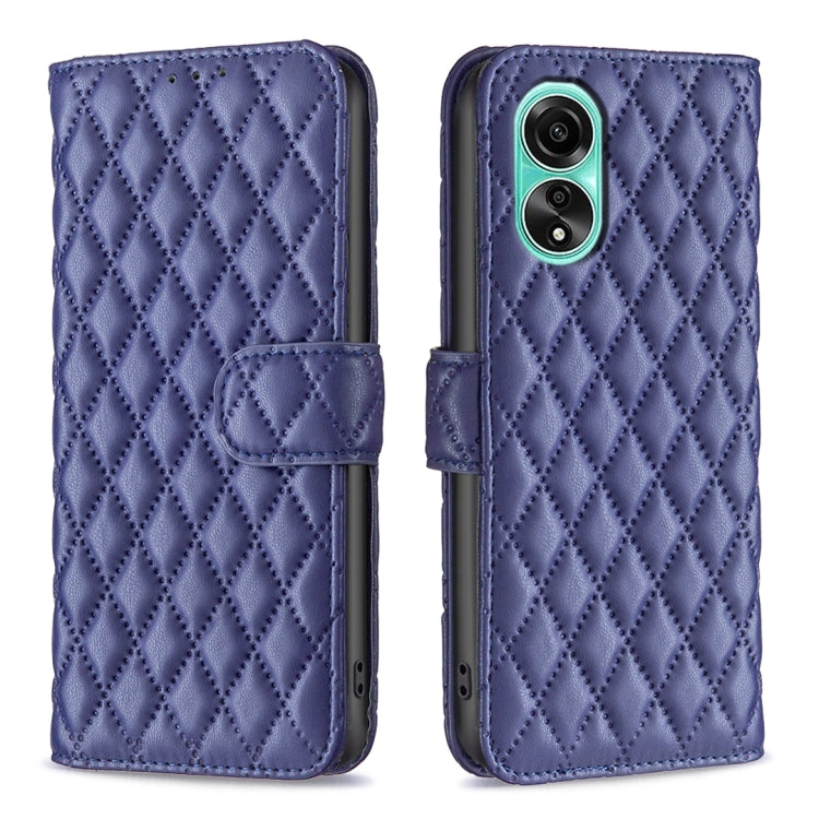 For OPPO A78 4G Diamond Lattice Wallet Flip Leather Phone Case(Blue) - OPPO Cases by buy2fix | Online Shopping UK | buy2fix