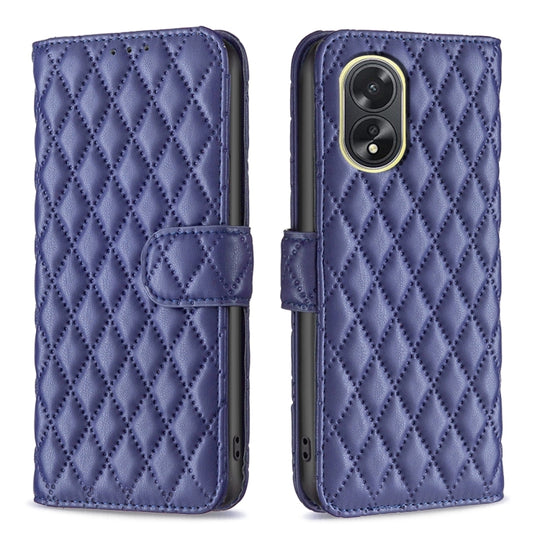 For OPPO A38 4G Diamond Lattice Wallet Flip Leather Phone Case(Blue)