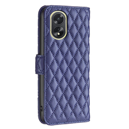 For OPPO A38 4G Diamond Lattice Wallet Flip Leather Phone Case(Blue) - A38 Cases by buy2fix | Online Shopping UK | buy2fix