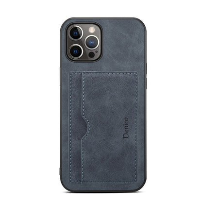 For iPhone 15 Pro Denior PU Single Card Slot Holder Phone Case(Grey) - iPhone 15 Pro Cases by Denior | Online Shopping UK | buy2fix