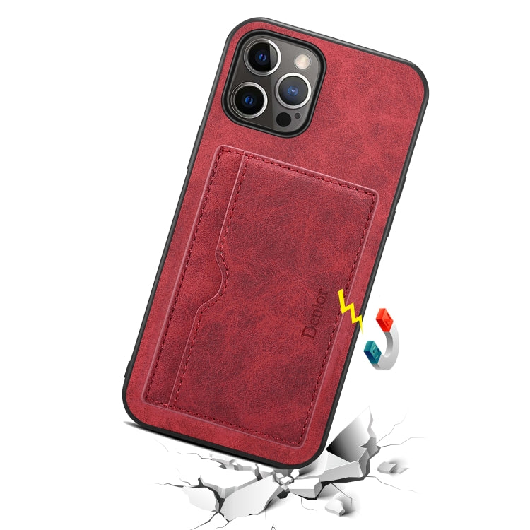 For iPhone 15 Plus Denior PU Single Card Slot Holder Phone Case(Red) - iPhone 15 Plus Cases by Denior | Online Shopping UK | buy2fix