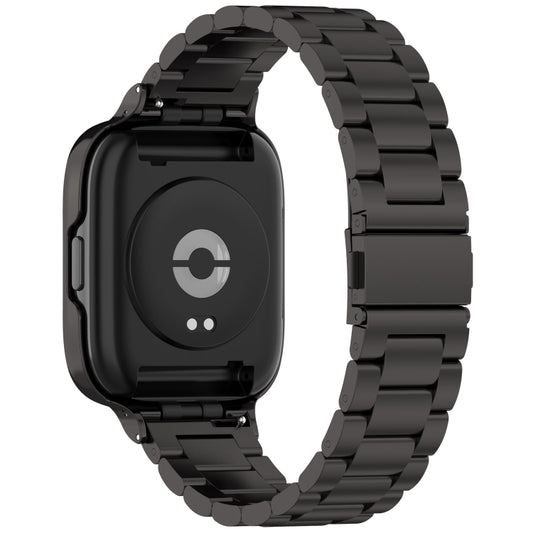 For Redmi Watch 3 Lite / Watch 3 Active 2 in 1 Three-bead Metal Watch Band with Watch Frame(Black) by buy2fix