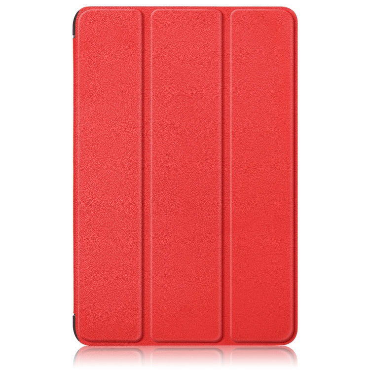 For Samsung Galaxy Tab A9 2023/Tab A11 3-folding Leather Smart Tablet Case(Red) by buy2fix