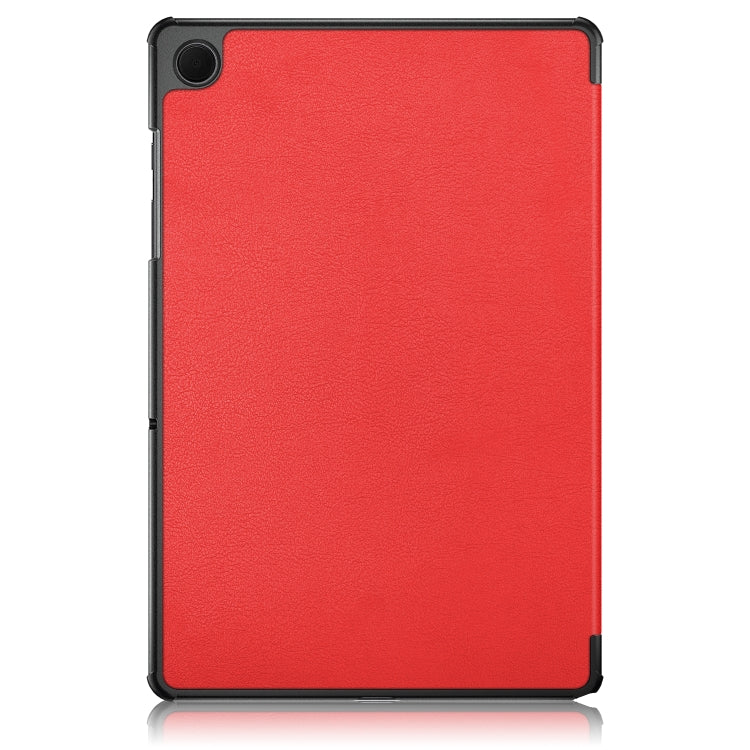 For Samsung Galaxy Tab A9 2023/Tab A11 3-folding Leather Smart Tablet Case(Red) by buy2fix