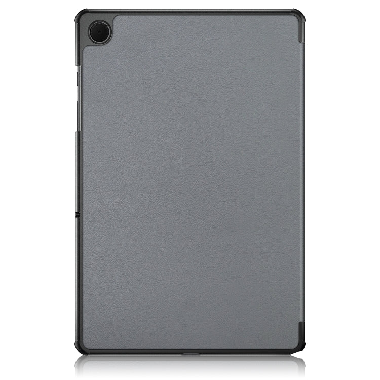 For Samsung Galaxy Tab A9 2023/Tab A11 3-folding Leather Smart Tablet Case(Grey) by buy2fix