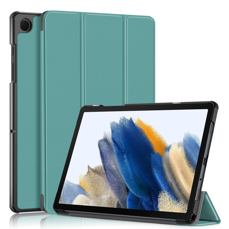For Samsung Galaxy Tab A9 2023/Tab A11 3-folding Leather Smart Tablet Case(Green) by buy2fix