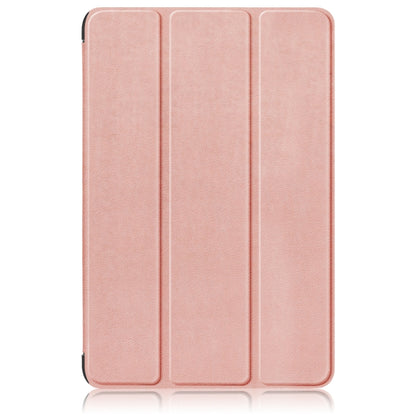 For Samsung Galaxy Tab A9 2023/Tab A11 3-folding Leather Smart Tablet Case(Rose Gold) by buy2fix