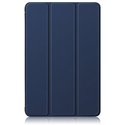 For Samsung Galaxy Tab A9 2023/Tab A11 3-folding Leather Smart Tablet Case(Dark Blue) by buy2fix