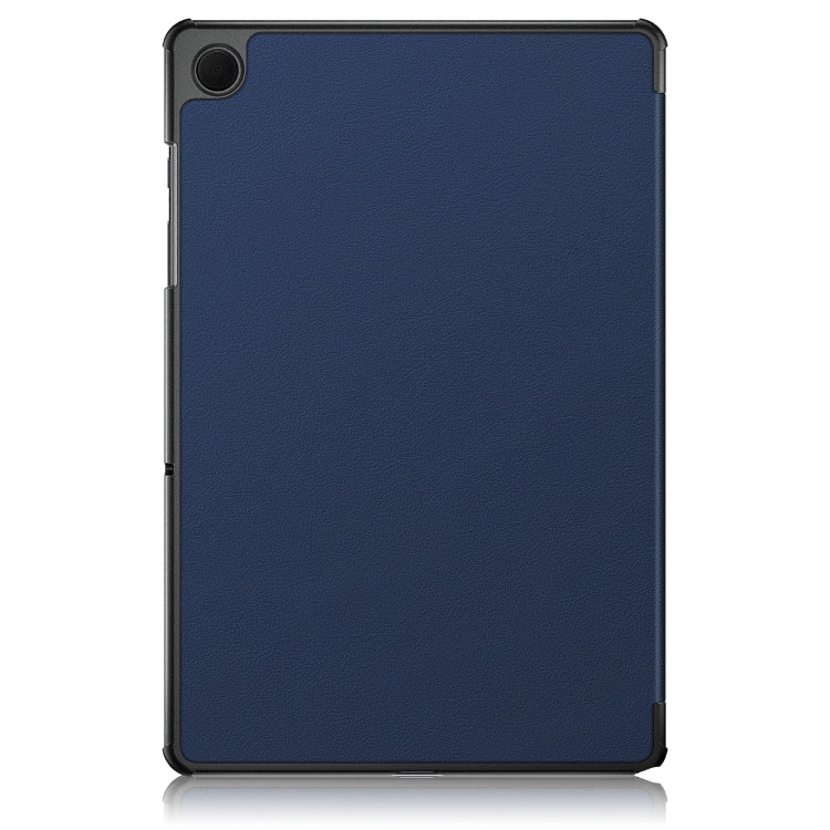 For Samsung Galaxy Tab A9 2023/Tab A11 3-folding Leather Smart Tablet Case(Dark Blue) by buy2fix
