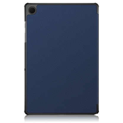 For Samsung Galaxy Tab A9 2023/Tab A11 3-folding Leather Smart Tablet Case(Dark Blue) by buy2fix