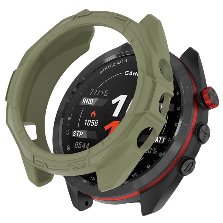 For Garmin Approach S70 47mm Armor Hollow Watch Protective Case(Green) by buy2fix